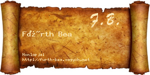 Fürth Bea névjegykártya